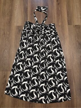 Ashley Stewart Black & White One-Shoulder Halter Dress Plus Size 3X